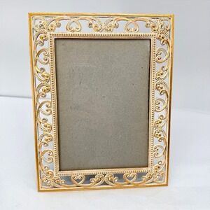 Decorel Picture Frame Gold Filigree Rhinestone Shabby Chic Victorian Decor 5x7